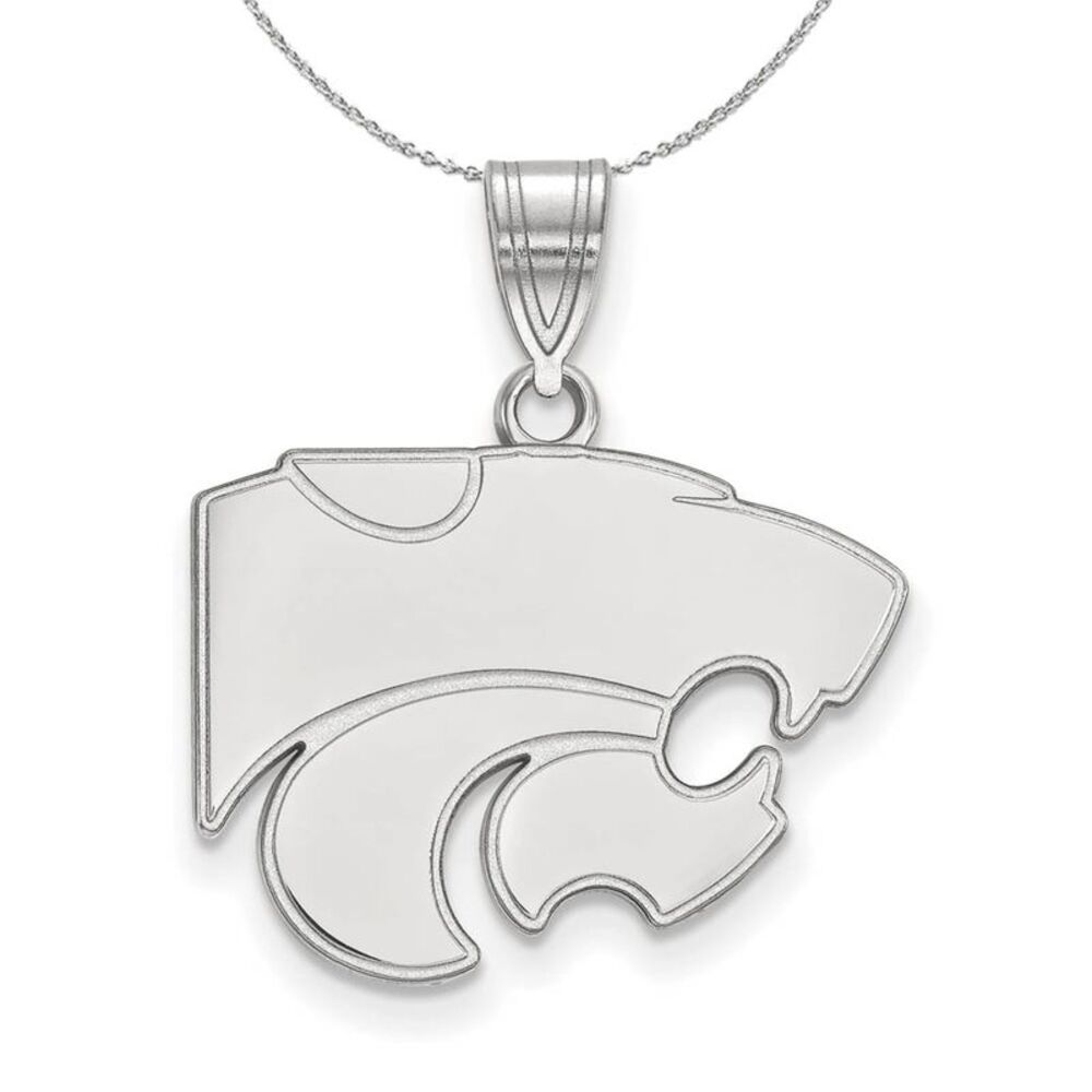 Sterling Silver Kansas State Medium Necklace - 24 Inch
